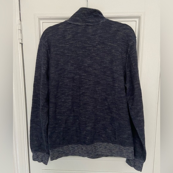 Nautica Navy Collar Quarter Button Up Sweater with Side Seam Pockets Size Medium - Picture 4 of 5